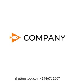 Símbolo de la marca geométrica del logotipo simple de la naranja mínima moderna del pescado