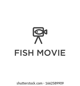 fish movie logo icon vector