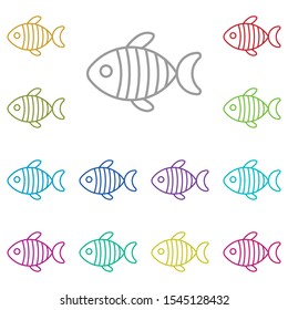 Fish multi color icon. Simple thin line, outline vector of summer icons for ui and ux, website or mobile application