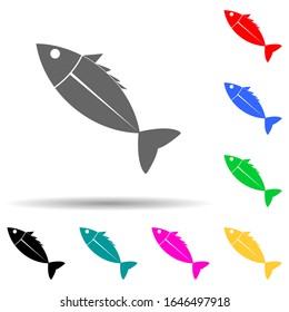 a fish multi color style icon. Simple glyph, flat vector of market icons for ui and ux, website or mobile application