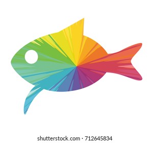 fish multicolored abstract icon