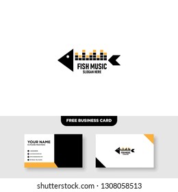 Fish Music Logo Vector Template