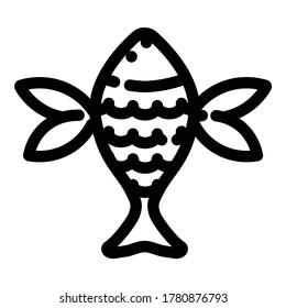 Icono plano de mutante de peces aislado en fondo blanco