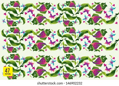 fish and nature pattern vector