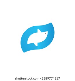 fish in negative space vector design