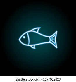 a fish neon icon. Elements of Food set. Simple icon for websites, web design, mobile app, info graphics