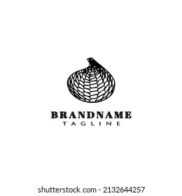 fish net cartoon logo design template icon black isolated modern vector illustration