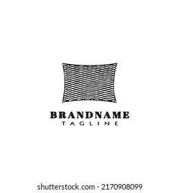 fish net cartoon logo design template icon black isolated modern vector illustration
