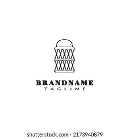 imagen de diseño de logotipo de caricatura de red de peces icono ilustración de vector aislado negro