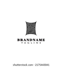 fish net cartoon logo design template icon black modern isolated vector illustration