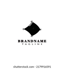 fish net cartoon logo design template icon black isolated modern vector illustration