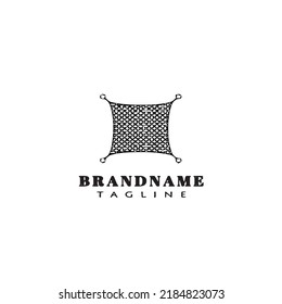 fish net cartoon logo design template icon black isolated modern vector illustration