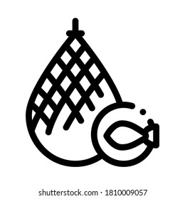 fish in net icon vector. fish in net sign. isolated contour symbol illustration
