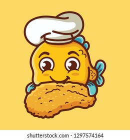 Fish Nugget Character Cartoon Design