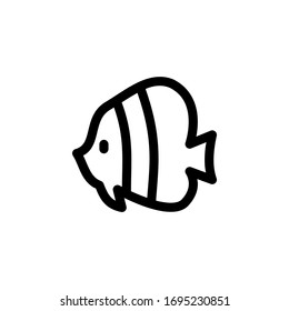 Fish Ocean Animal Outline Icon Logo Vector Illustration
