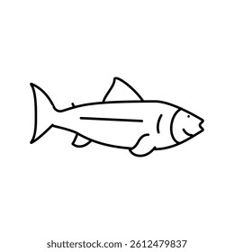 fish ocean line icon vector. fish ocean sign. isolated contour symbol black illustration