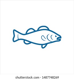 Fish ocean marine vector logo.