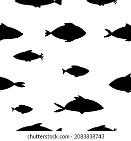 fish ocean sea dolphin shark whale vector seamless pattern wallpaper background