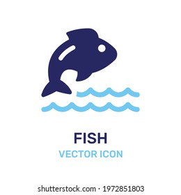 Fish in the ocean vector icon
