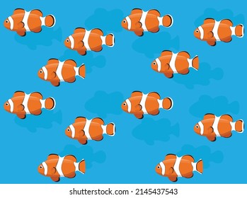 Fish Ocellaris Clownfish Animation Seamless Wallpaper Background