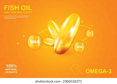 Vorlage Omega-3 für Ölanzeigen 