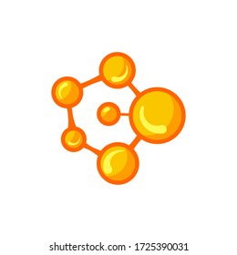 Fish oil chemical formula icon isolated on white background. Vitamin template.  molecule model. Flat style. Treatment nutrition skin care vector design. 