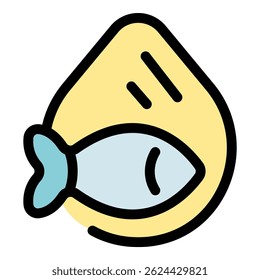 Fischöl Tropfen Symbol für Omega-3-Fettsäuren, Förderung gesunder Ernährung und Wellness