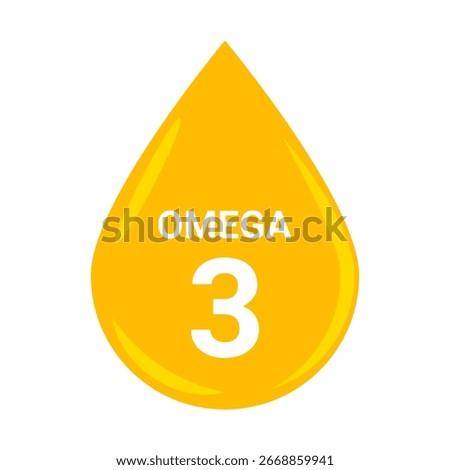 Fish Oil Drop Icon. Supplement Symbol Isolated on White Background for App, Web, and Graphic Design. Vector Illustration