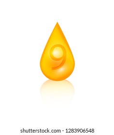 Fish oil drop omega 9 icon. Clipart image isolated on white background