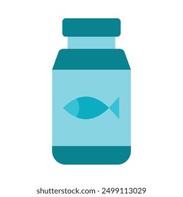Fish Oil Flat Icon Design For Personal nad Commercial Use