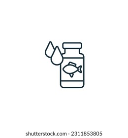 Fish oil icon. Monochrome simple sign from pharmacy collection. Fish oil icon for logo, templates, web design and infographics.