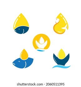 fish oil icon vector concept design template 