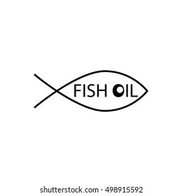fish oil icon - vector illustration.