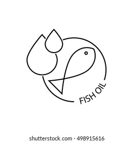 Fish Oil Icon - Vector Illustration.