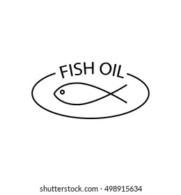 fish oil icon - vector illustration.