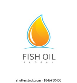 Fish Oil Logo With Droplet Symbol