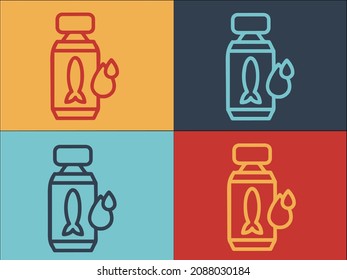 Plantilla de logotipo de aceite de pescado, icono sencillo y plano de pescado, aceite, saludable