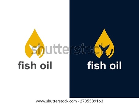 Fish oil logo template vector. Fish oil drop logo design, omega 3 logo of fish oil vector	