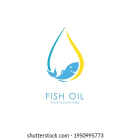 Fish oil logo vector illustration template