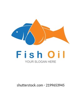 Plantilla de ilustración vectorial del logotipo del aceite de pescado