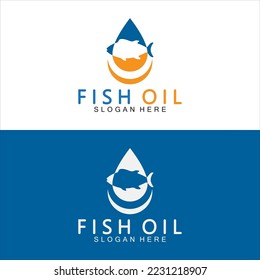 Fischöl-Logo, Vektorgrafik-Vorlage. 