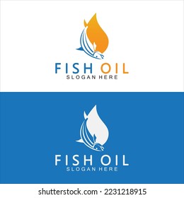 Fish oil logo vector illustration template. 