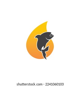 Fish Oil Logo Vector Illustration Template