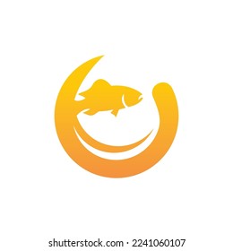 Plantilla de Ilustración del Vector con logotipo de aceite de pescado