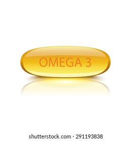 fish oil on white background.vector