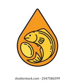 Fish Oil Vector Image, Fish Oil Supplement Symbol Image, Omega 3 Icon Vector, Omega 3 Fish Oil Illustration.