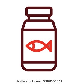 Vector De Aceite De Pescado Línea Gruesa Dos Iconos De Color Para Uso Personal Y Comercial.

