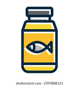 Fish Oil Vector Thick Line Filled Dark Colors Icons For Personal And Commercial Use.
