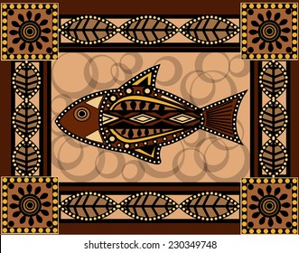 fish in old aboriginal style