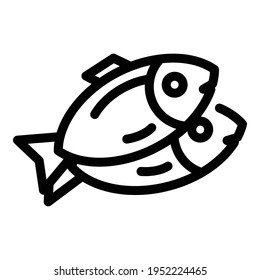Fish omega icon. Outline fish omega vector icon for web design isolated on white background